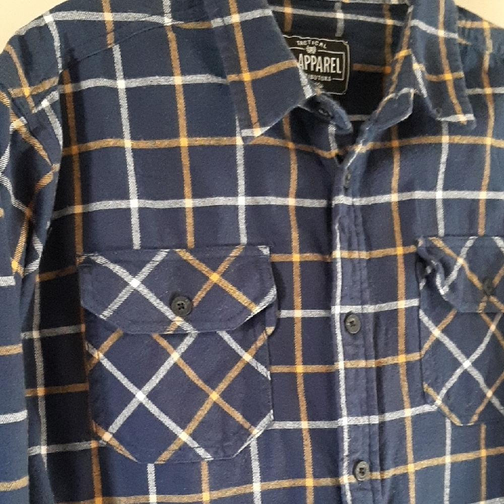 TD Tactical Men's Blue Plaid Shirt - Picture 2 of 7